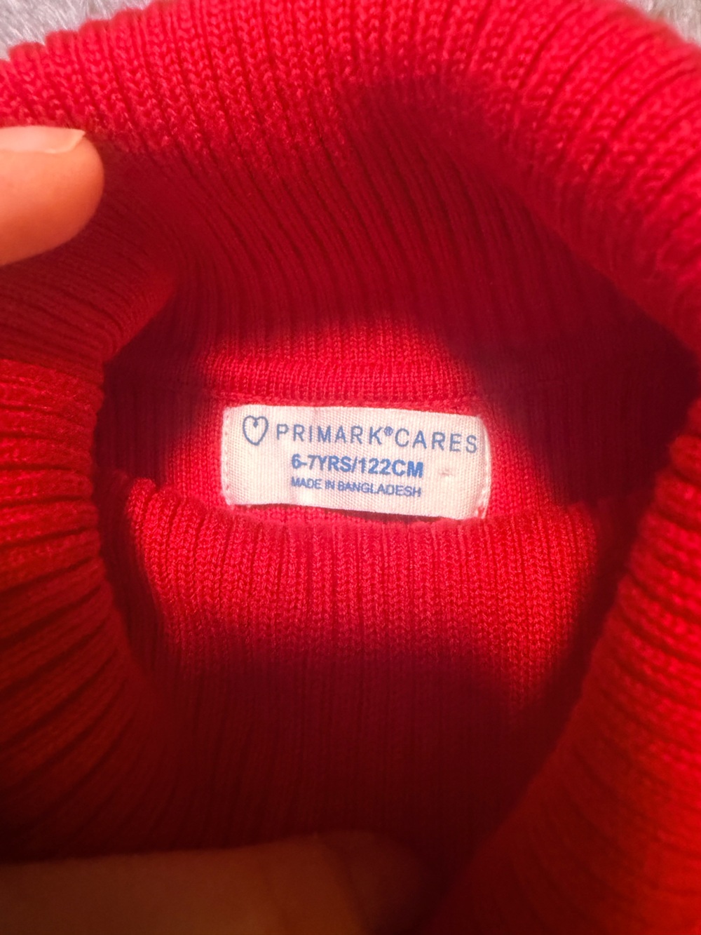 Girls Red Ribbed Turtleneck Sweater - Picture 3 of 5